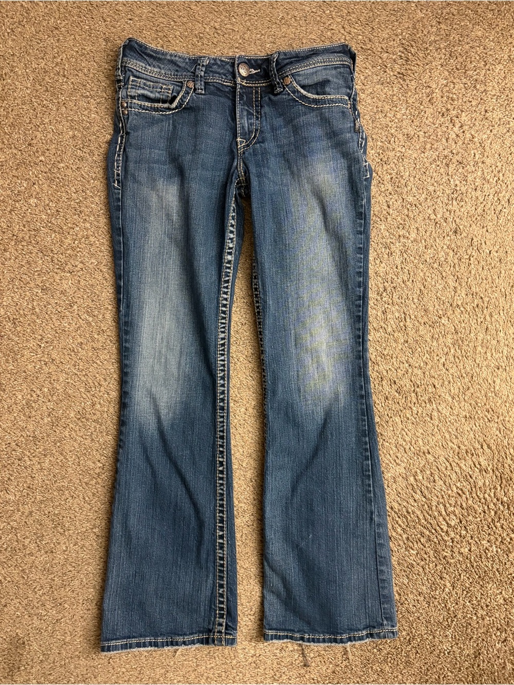 Silver Jeans Women's Faded Blue Flare Jeans